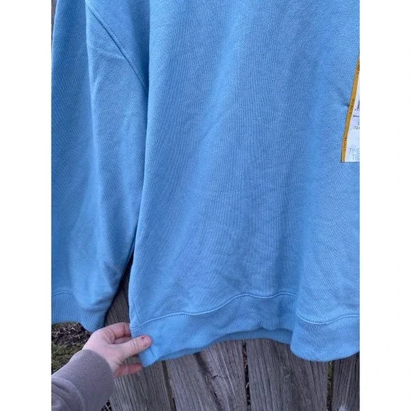 Time and Tru Womens Relaxed Fit Crewneck Sweatshirt Blue Large L 12-14 NEW - Picture 3 of 5